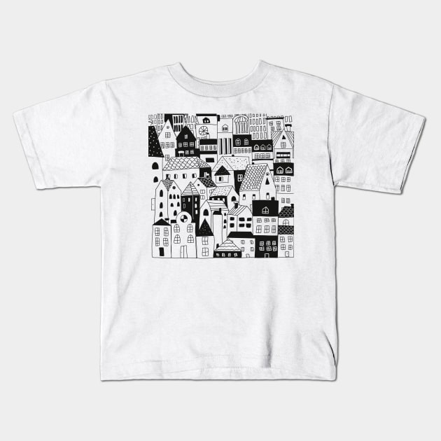 Houses Kids T-Shirt by 11n20Studio